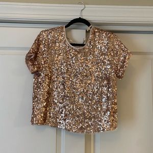 NWOT Abercrombie sequin tie back shirt. Small
